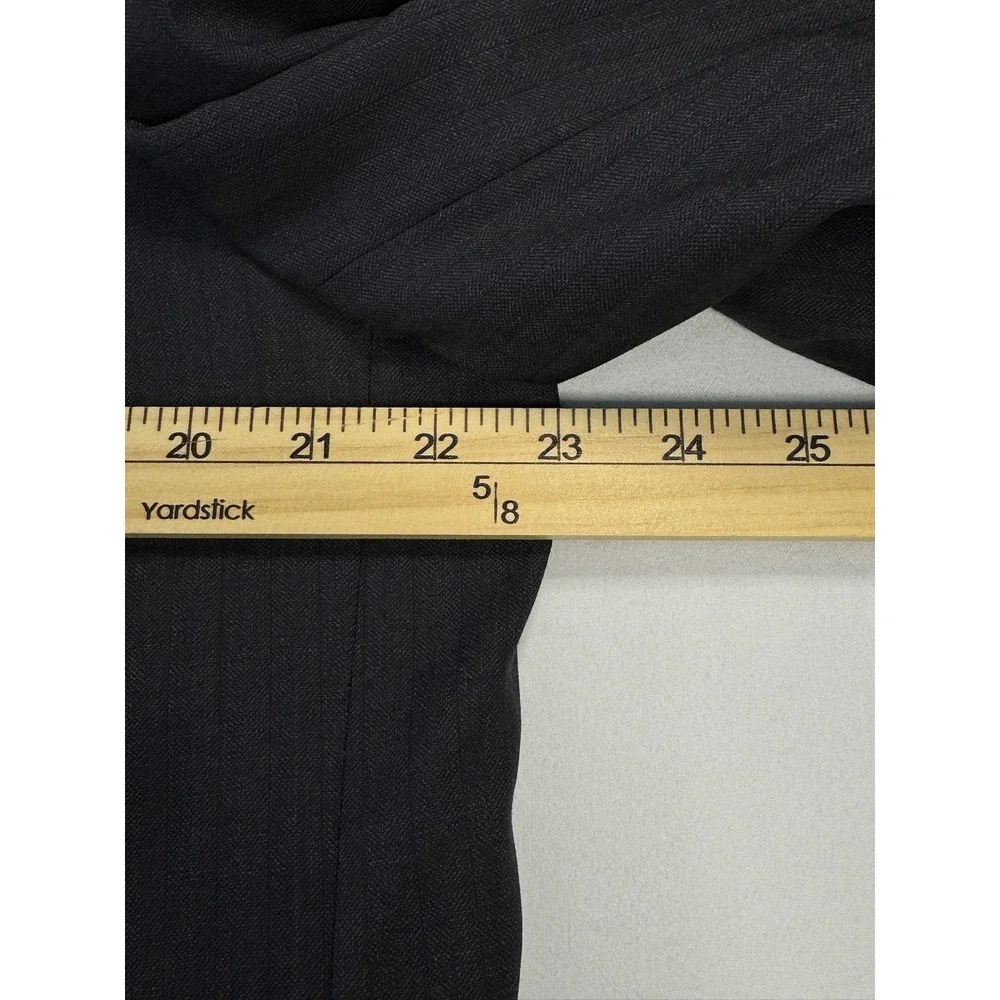 Canali Mens Pinstripe Blazer Charcoal Grey Pure Wool Water Resistant 56R Italy